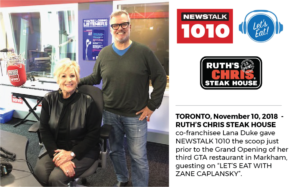 You are currently viewing RUTH’S CHRIS STEAK HOUSE CO-FRANCHISEE LANA DUKE GAVE NEWSTALK 1010 THE SCOOP